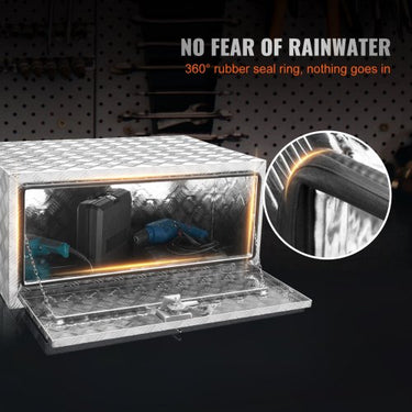 Caixa de caminhão inferior , caixa de armazenamento de coleta de 914x610x610mm, caixa de ferramentas de placa de diamante de alumínio com fechadura