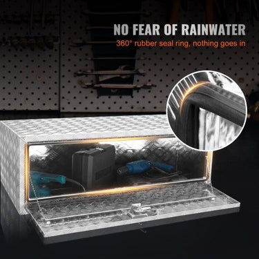 Caixa de caminhão inferior , caixa de armazenamento de coleta de 1219 x 610 x 610 mm, caixa de ferramentas de alumínio com fechadura e chaves