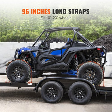 Conjunto de cinta de amarração de calço de roda , correias de amarração de 2' x 96' para transporte de carro