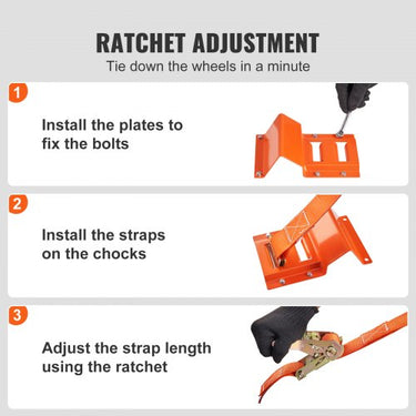 Conjunto de cinta de amarração de calço de roda , correias de amarração de 2' x 96' para transporte de carro