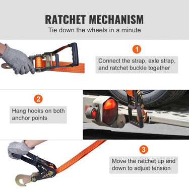 Correias de amarração de catraca com gancho mosquetão para reboque de trator de reboque de carro Pacote de 4