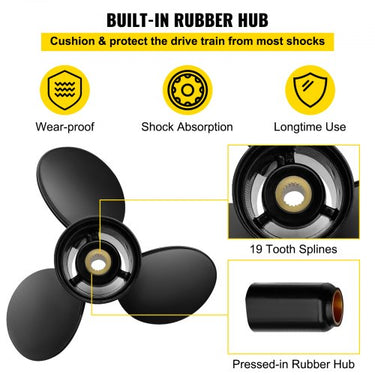 Hélice de Popa para prancha 14 1/2' - 3 Pás, Passo de 19', Alta Performance