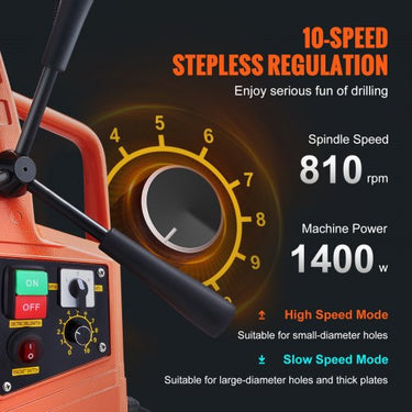 Broqueadora Magnética  1400W com Força de 13000N e 50mm de Broca