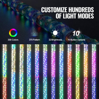 LED chicote luz 2 PCS 5FT RGB espiral antena luz remoto aplicativo ATV UTV RZR