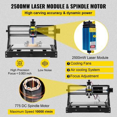 Gravador a Laser CNC 2500 mW DIY 3018 Pro - Mini Máquina de Gravação 300x180x45mm