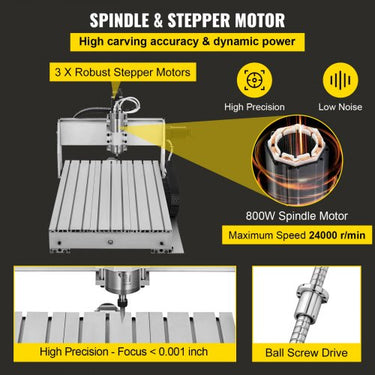Máquina de gravação DIY Mini CNC 6040 4 eixos, 4 eixos rotativos CNC 6040 Máquina de gravação a laser, 4 eixos CNC 6040