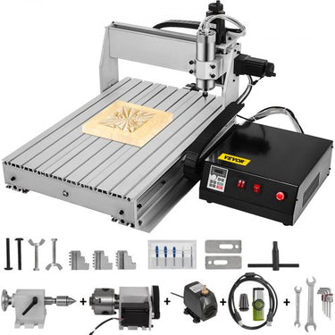 Máquina de gravação DIY Mini CNC 6040 4 eixos, 4 eixos rotativos CNC 6040 Máquina de gravação a laser, 4 eixos CNC 6040