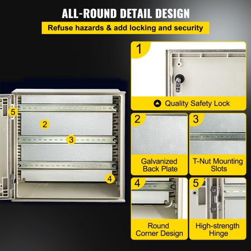 Gabinete de Fiberglass  para Montagem em Parede 39.9x39.9x20.1 cm