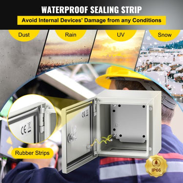 Caixa Elétrica de Aço  8x8x6 Polegadas, Proteção IP65