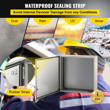 Caixa Elétrica de Aço  24x24x8 Polegadas, Proteção IP65, Resistente a Intempéries