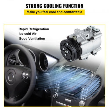 Compressor A/C e embreagem para CO 101290C (4L3Z19703AB) 93-07 Ford Lincoln Mer**ry 4.2L, 4.6L, 5.4L, 6.8L