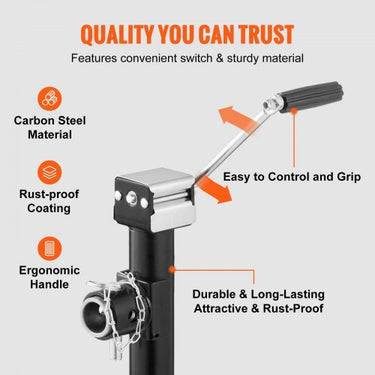 Macaco para reboque , macaco para reboque soldado, peso de 5.000 libras, altura ajustável