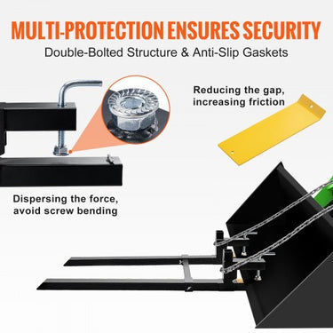 Garfo para paletes 1490 x 70 x 230 mm porta-garfos 907 kg de capacidade de carga dentes do garfo 149 cm