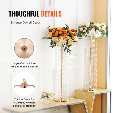 Conjunto de 2 bancos para flores 20x20x90cm Suporte para flores Mesa lateral de ferro Vaso de cristal moderno