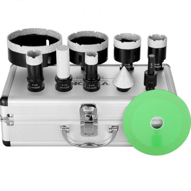 Kit de Brocas de Diamante  6 Peças com Serra Copo e Maleta