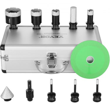 Conjunto de Brocas de Núcleo de Diamante  7 Peças para Uso Versátil
