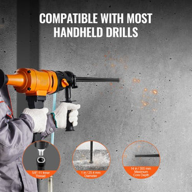 Broca de Núcleo de Diamante  25.4 mm para Perfuração Profunda em Beton