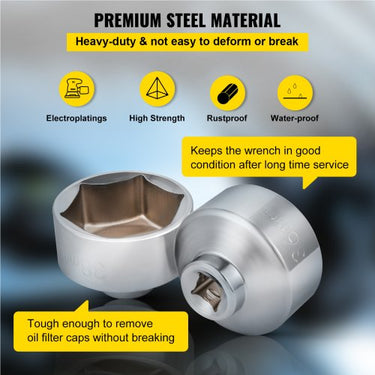 Conjunto de soquete de filtro de óleo Conjunto de ferramentas de soquete de copo 7 peças chave de tampa de filtro de óleo