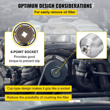 Conjunto de soquete de filtro de óleo Conjunto de ferramentas de soquete de copo 7 peças chave de tampa de filtro de óleo