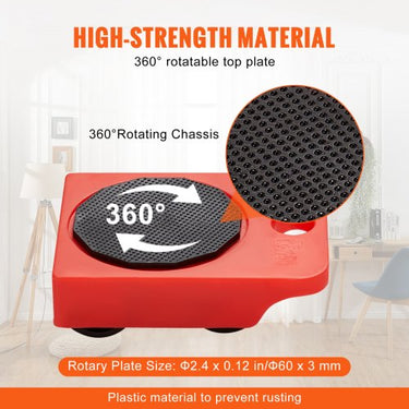 Conjunto de 4 Rodas de Transporte Pequenas , 113.4kg, Aço Carbono