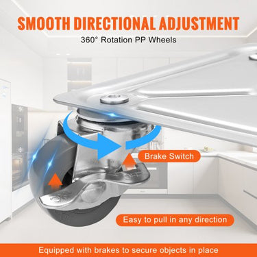 Conjunto de 4 Rodas de Transporte , 227kg, Aço Carbono