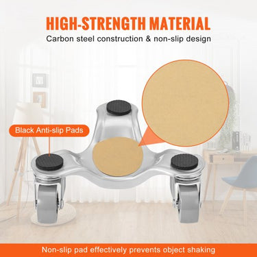 Conjunto de 4 Rodas de Transporte Triangulares , 113.4kg, Aço Carbono