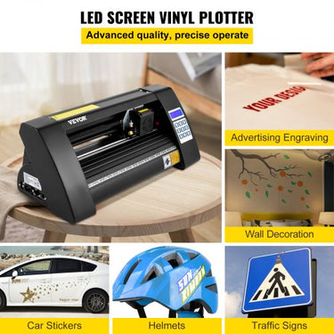 Plotter de corte de vinil Cortador de filme de 375 mm, tensão AC 85-264 V, plotter hobby semiautomático com função de recorte ±0,004 polegada / ±0,01