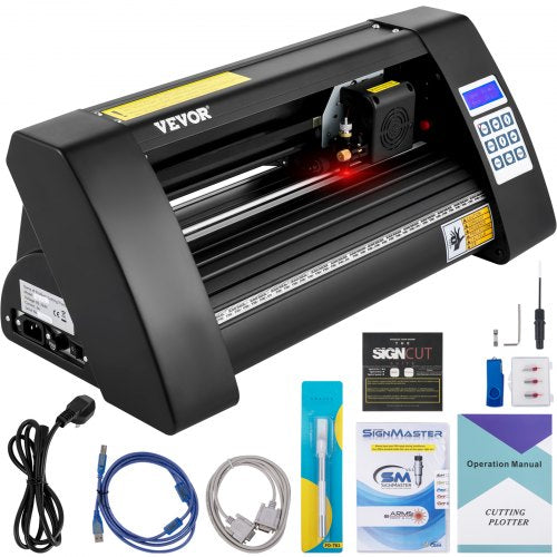 Plotter de corte de vinil Cortador de filme de 375 mm, tensão AC 85-264 V, plotter hobby semiautomático com função de recorte ±0,004 polegada / ±0,01