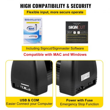 Plotter de corte de vinil Cortador de filme de 375 mm Força de corte máxima de 500 g, precisão de corte da máquina plotter ± 0,01 mm