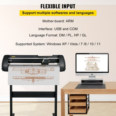 Máquina de corte de vinil plotter de corte 720 mm Suporte de chão SignMaster, máquina plotter velocidade de corte 10-800 mm/s, força de corte 10-500 g