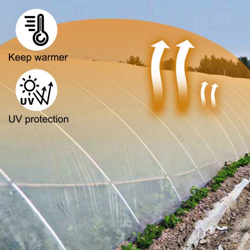 Filme para Estufa , 6x8.5m, PE, Proteção Climática para Plantas