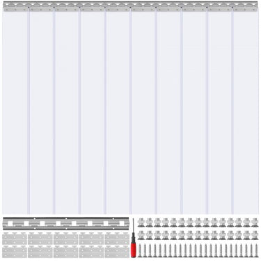 Cortina de PVC , 152x213cm, Transparente, Inclui Kit de Instalação