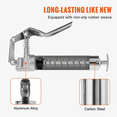 Pistola de graxa para pistola 3500 PSI 4 onças para serviço pesado pistola de graxa manual mangueira flexível