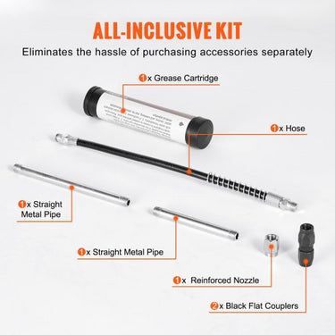 Pistola de graxa para pistola 3500 PSI 4 onças para serviço pesado pistola de graxa manual mangueira flexível