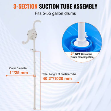 Bomba de tambor rotativo , bomba de transferência de água com manivela, barris de 5 a 55 galões