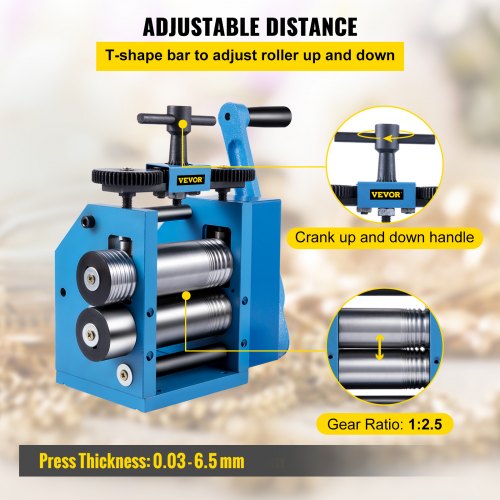 Máquina de laminação manual , prensa de rolo de ferro 75 mm Boa resistência ao desgaste