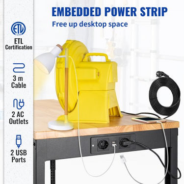 Bancada de Trabalho Ajustável , 122x51x104cm, Capacidade 1600lbs