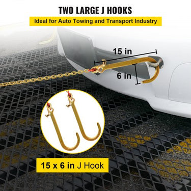 Corrente de Reboque , 5/16", Com J-Hooks e T-Hooks