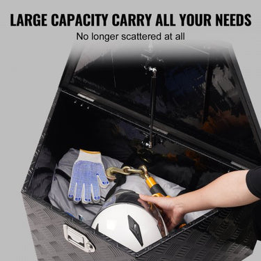 Caixa de língua de reboque , caixa de ferramentas de placa de diamante de liga de alumínio, armazenamento de caixa de reboque resistente com fechadura