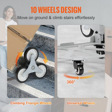 Carrinho de Mão para Escadas  com Alça Ajustável, 50-100kg