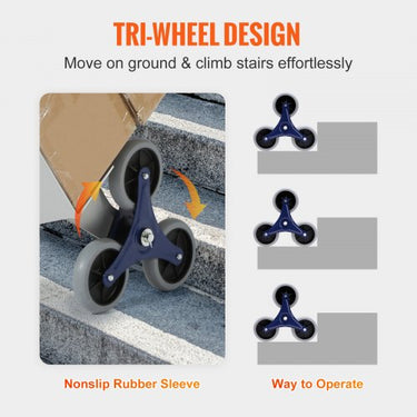 Carrinho de Mão  para Escadas, em Liga de Alumínio, Capacidade 150-250kg
