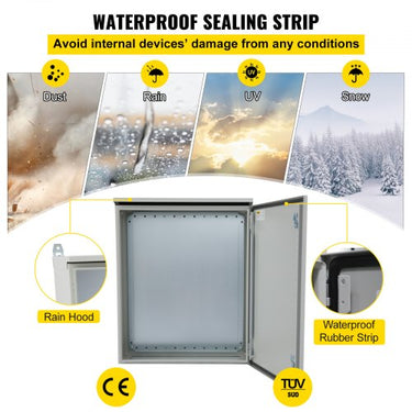 Gabinete Elétrico de Aço  NEMA 4, 24x24x12 Polegadas, Certificado UL