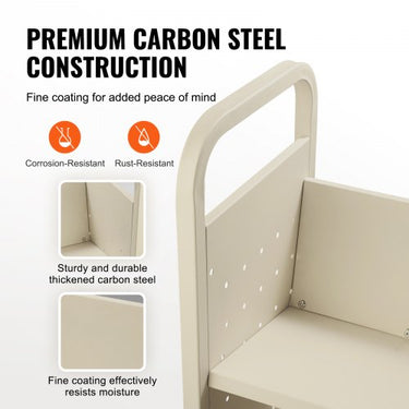 Carrinho para Biblioteca , Bege, 150kg de Capacidade Total