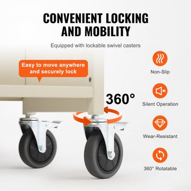 Carrinho para Biblioteca , Bege, 150kg de Capacidade Total