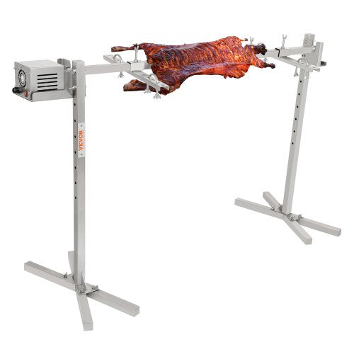 Grelhador de leitão grelhador de cordeiro 117 cm, espeto de aço inoxidável 60 kg grelhador de espeto 52 W