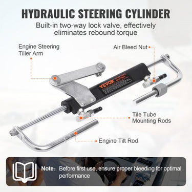 Kit de sistema de direção hidráulica externa 90HP Marine Cylinder Helm Tube Boat