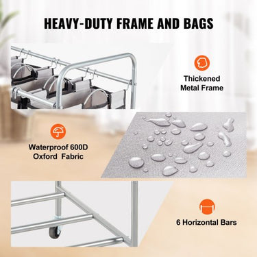 Carrinho para Roupa , 4 Compartimentos, Capacidade 20kg