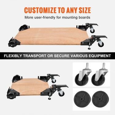 Base Móvel , 304x304mm, Ajustável, com Rodas