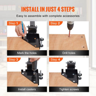 Base Móvel , 304x304mm, Ajustável, com Rodas