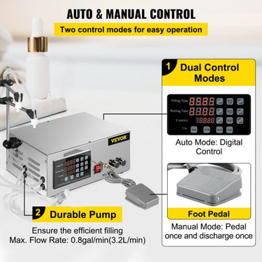 Máquina de Enchimento de Líquidos GFK280, Aço Inoxidável, Autoaspirante